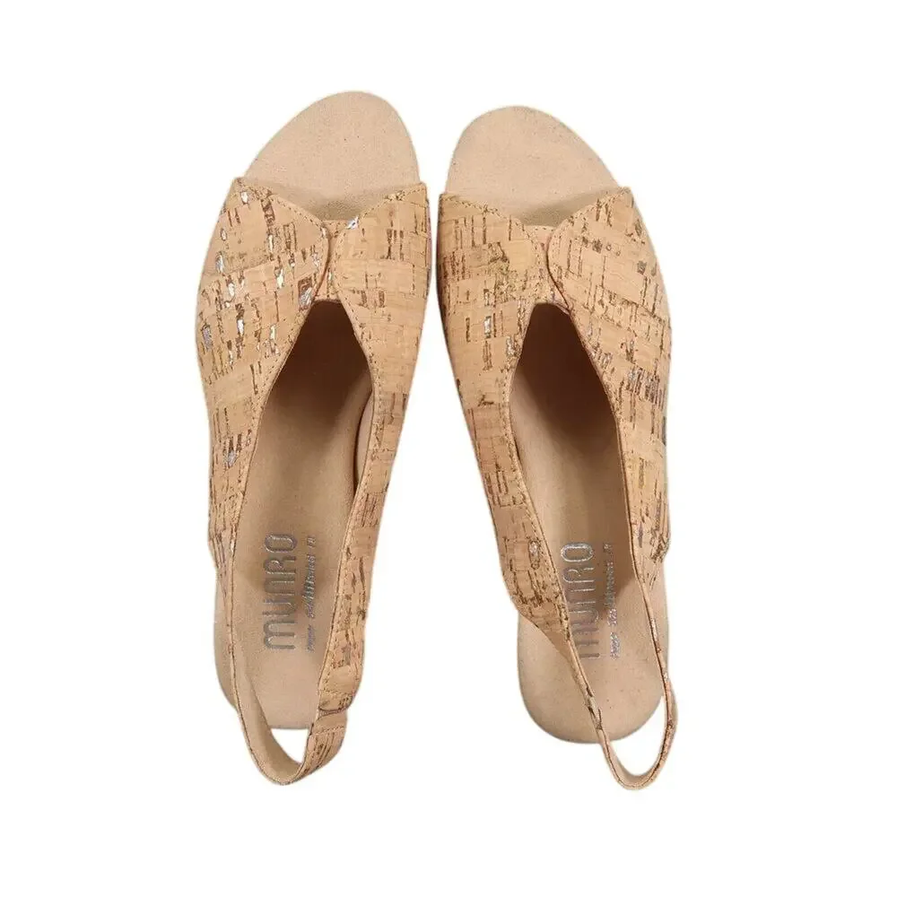 Munro Shoes Womens 5.5 Sandals Slingback Heel Open Toe Comfort Fashion Rochelle